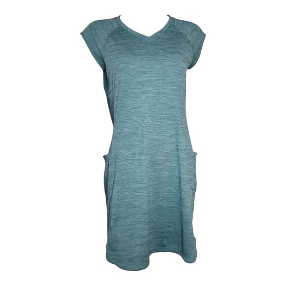 Toad & Co Shirt Dress Womens Size M Medium Blue Tech Tomboy Pullover Pockets - Picture 1 of 6